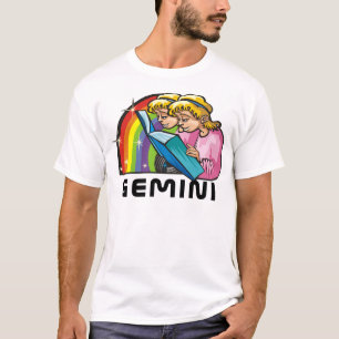 T-shirt Arc en ciel des années 1980 avec livre de lecture