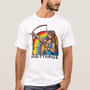 T-shirt Arc en ciel des années 1980 avec Sagittarius Arche