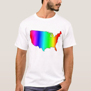 T-SHIRT ARC-EN-CIEL DES ETATS-UNIS DE DROITS DES