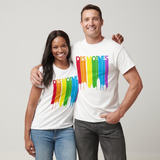 T-shirt arc-en-ciel des Moines (Unisexe)