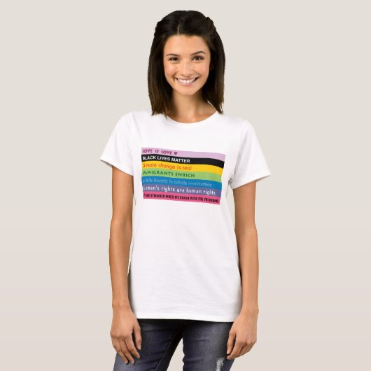 T-shirt Arc-en-ciel des slogans progressifs (Devant entier)