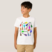 T-shirt Arc-en-ciel d'ukulélé (Devant entier)
