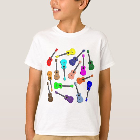 T-shirt Arc-en-ciel d'ukulélé (Devant)