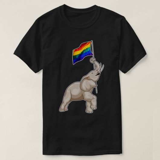 T-shirt Arc-en-ciel éléphant (Design devant)
