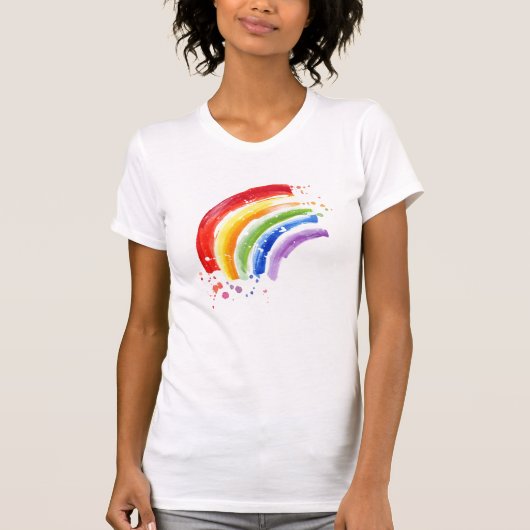 T-shirt Arc-en-ciel en aquarelle (Devant)