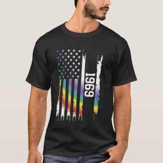 T-shirt Arc-en-ciel en détresse aux États-Unis 1969 avec d