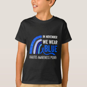 T-shirt Arc-en-ciel En Novembre Nous Portons Blue Diabetes