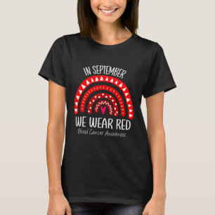T-shirt Arc-en-ciel En Septembre Nous Portons Rouge Cancer