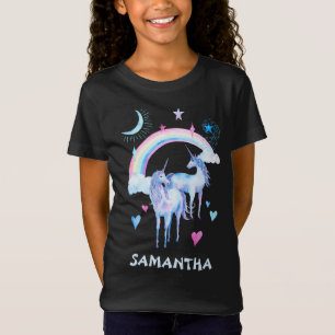 T-Shirt Arc en ciel et licorne personnalisé