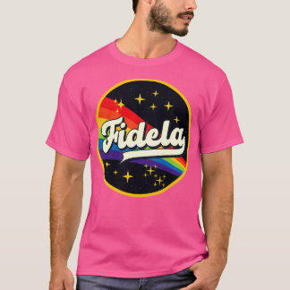 T-shirt Arc-en-ciel Fidela dans l'espace Style Vintage