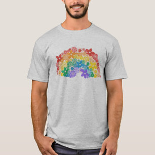 T-shirt arc-en-ciel fleuri