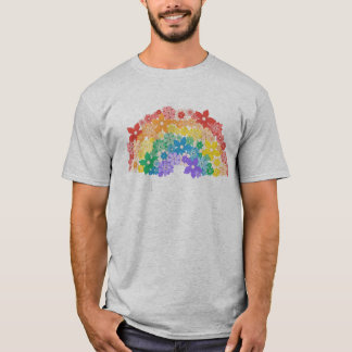 T-shirt arc-en-ciel fleuri