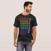 T-shirt Arc-en-ciel fort de coeurs de l'impulsion 49 (Devant entier)