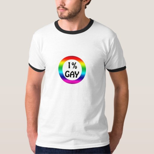 T-shirt Arc-en-ciel gai de 1% par PercentGay.com (Devant)