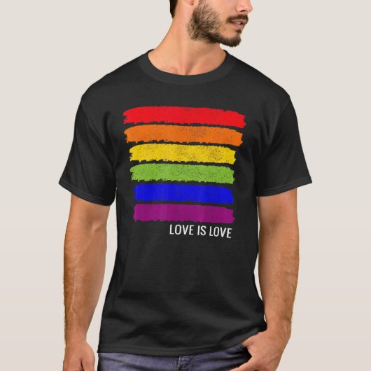 T-shirt Arc-en-ciel Gay pride LGBT Distressed Vin (Devant)
