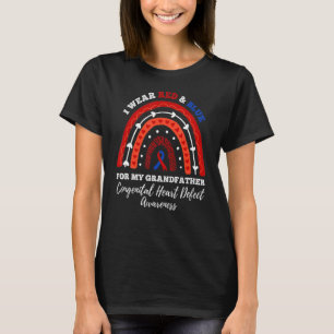 T-shirt Arc-en-ciel Je Porte Rouge Et Bleu Pour Mon Grand-