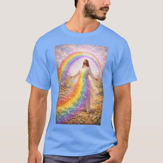 T-Shirt arc-en-ciel Jésus (Devant)
