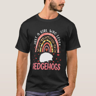 T-shirt Arc En Ciel Juste Une Fille Qui Aime Le Hérisson P