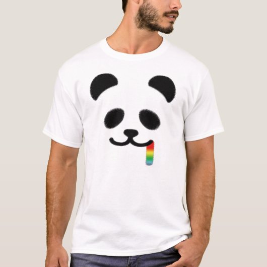 T-shirt Arc-en-ciel juteux de panda (Devant)