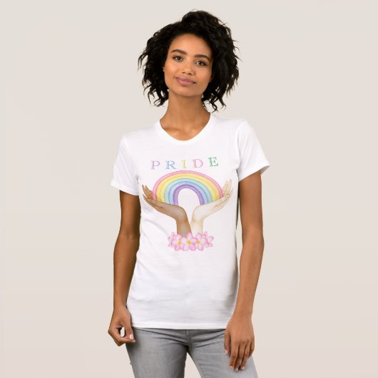 T-shirt Arc-en-ciel LGBT à la main (Devant entier)