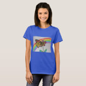 T-shirt Arc-en-ciel Monarque Papillon Peinture Femme T Che (Devant entier)