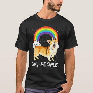 T-shirt Arc-en-ciel Pembroke Welsh Corgi Ew Personnes Lico