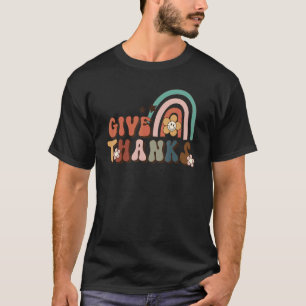 T-shirt Arc-en-ciel Rétro Remercier Reconnaissant Automne