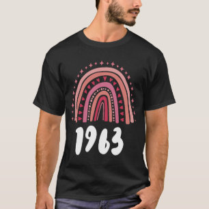 T-shirt Arc-En-Ciel Rouge Année De Naissance 1963 Annivers