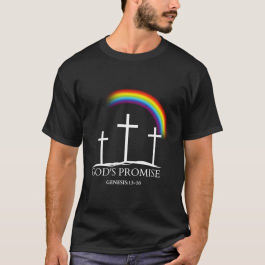 T-shirt Arc En Ciel Une Promesse De Dieu Pas Un Symbole De (Devant)