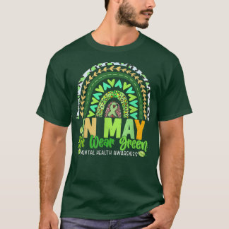 T-shirt Arc En Mai Je Porte Le Vert Pour La Santé Mentale