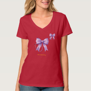 T-shirt Arc en ruban de lavande pour stéthoscope