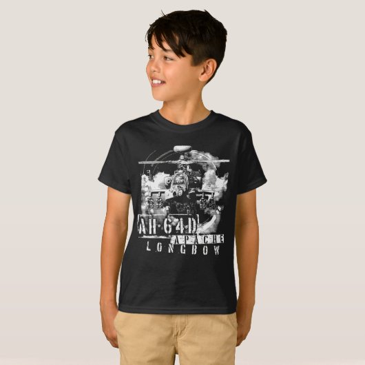 T-shirt Arc long Apache AH-64D (Devant entier)