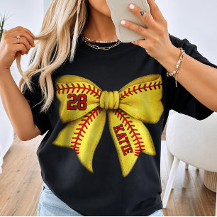 T-shirt Arc personnalisé de maman de softball avec nom et