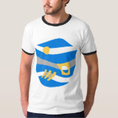 T-shirt Arche Abstraite Noah bleu gris jaune (Devant)