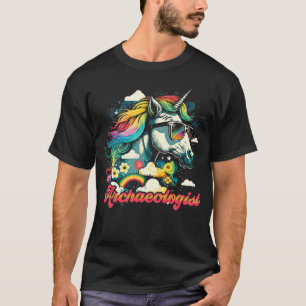 T-shirt Archéologue Rainbow Unicorn