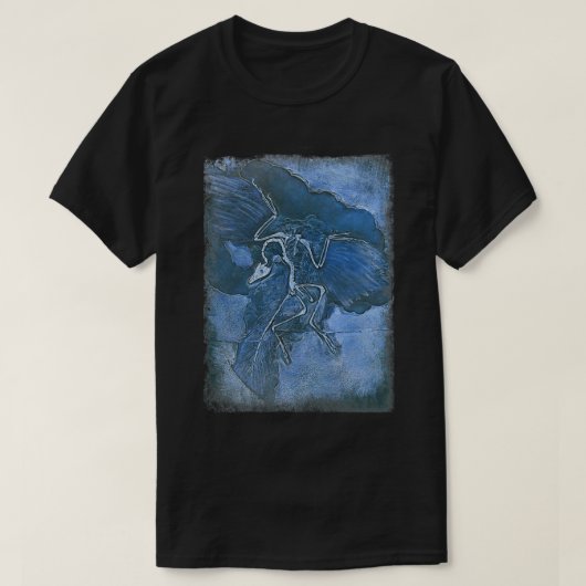 T-shirt archéopteryx en bleu (Design devant)
