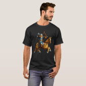T-shirt Archer à cheval graphique de style bloc pour Pixel (Devant entier)
