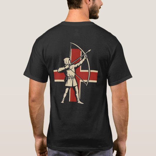 T-shirt Archer à l'arc long anglais Croix de Saint-Georges (Dos)
