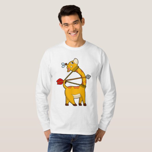 T-shirt Archer de girafe flèche Bow (Devant entier)
