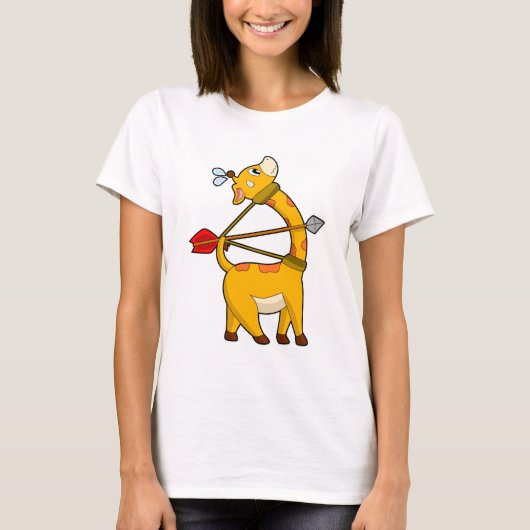 T-shirt Archer de girafe flèche Bow (Devant)