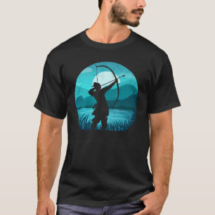 T-shirt Archer de nuit de la forêt Silhouette Sharpshoote