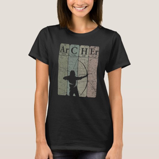 T-shirt Archer Periodic Table Elements Bow Hunting Archery (Devant)