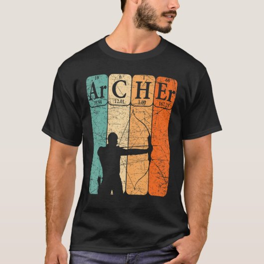 T-shirt Archer Periodic Table Elements Bow Hunting Archery (Devant)