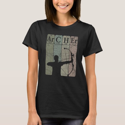 T-shirt Archer Periodic Table Elements Bow Hunting Archery (Devant)