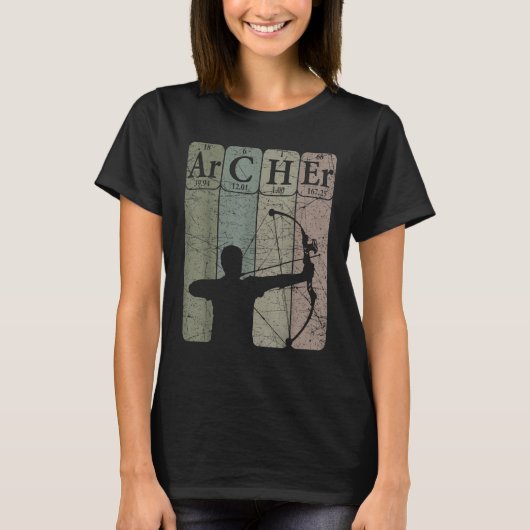 T-shirt Archer Periodic Table Elements Bow Hunting Archery (Devant)