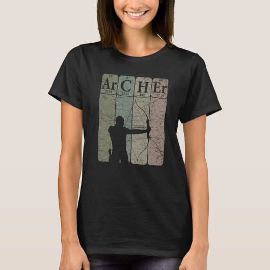 T-shirt Archer Periodic Table Elements Bow Hunting Archery (Devant)