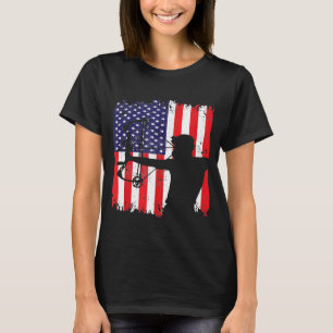 T-shirt Archery American Flag Archer Bow Hunting