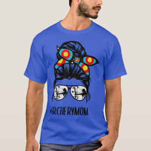 T-shirt archery mom life messy bun hair glasses 