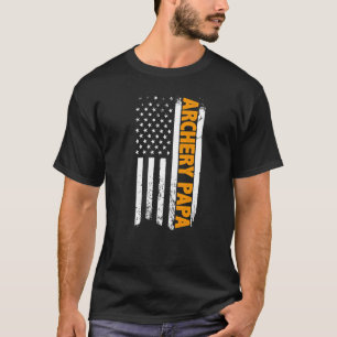 T-shirt Archery Papa American Flag Father's Day Men's  