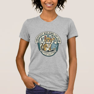 T-shirt Architect Building Cat Cat Graphic Tee Art - Archi